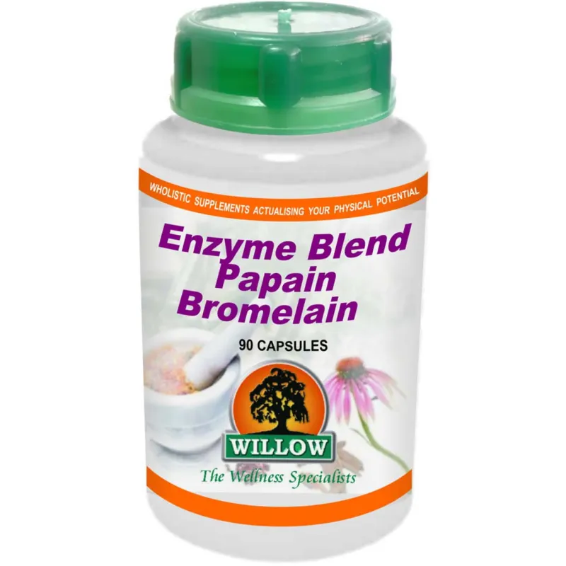 Willow Enzyme Blend, Papain and Bromelain 90 Caps