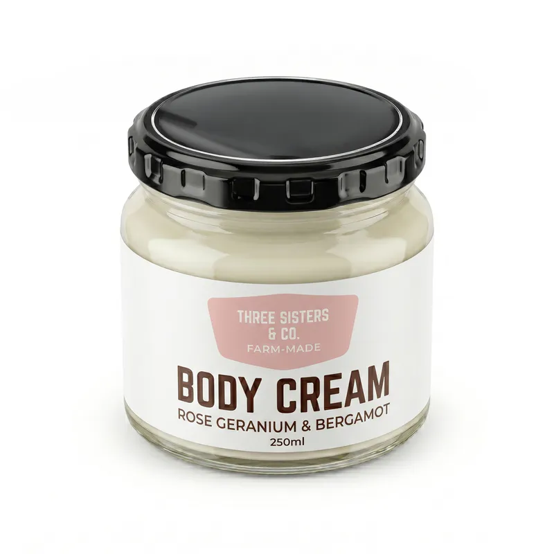 Three Sisters Co Body Cream Rose Geranium and Bergamot 250ml
