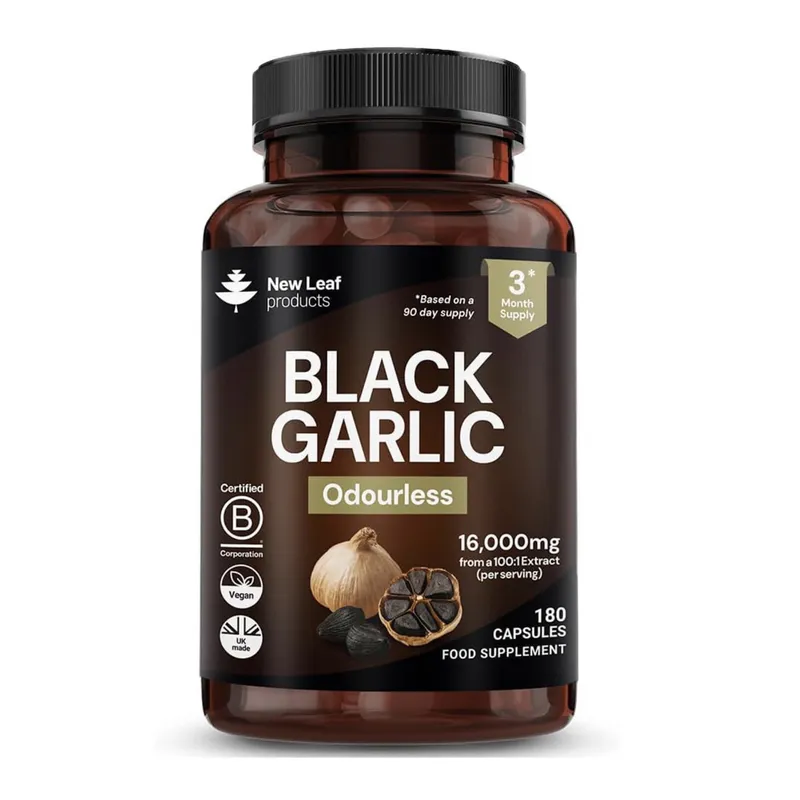 New Leaf Black Garlic Odourless 180 Capsules 3 Month Supply