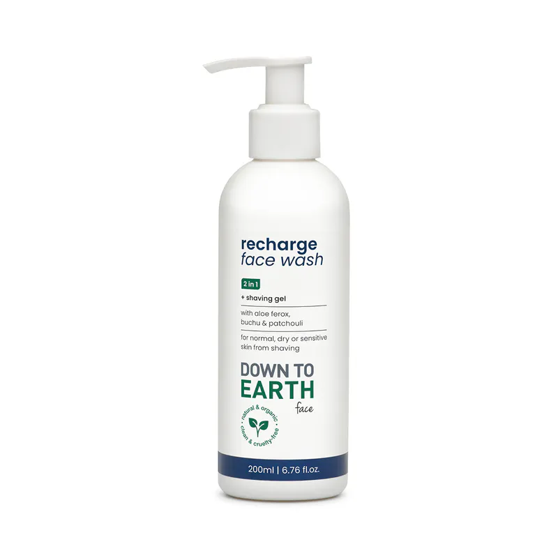 Down To Earth Recharge Face Wash and Shaving Gel 200ml
