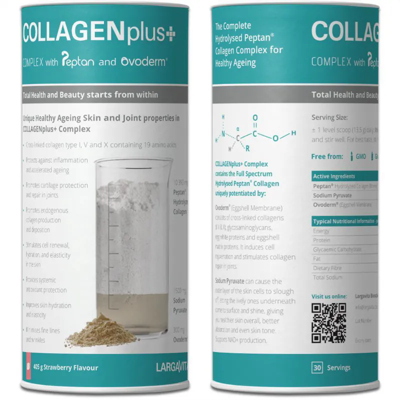 Largavita COLLAGENplus+ Strawberry Flavour 405g