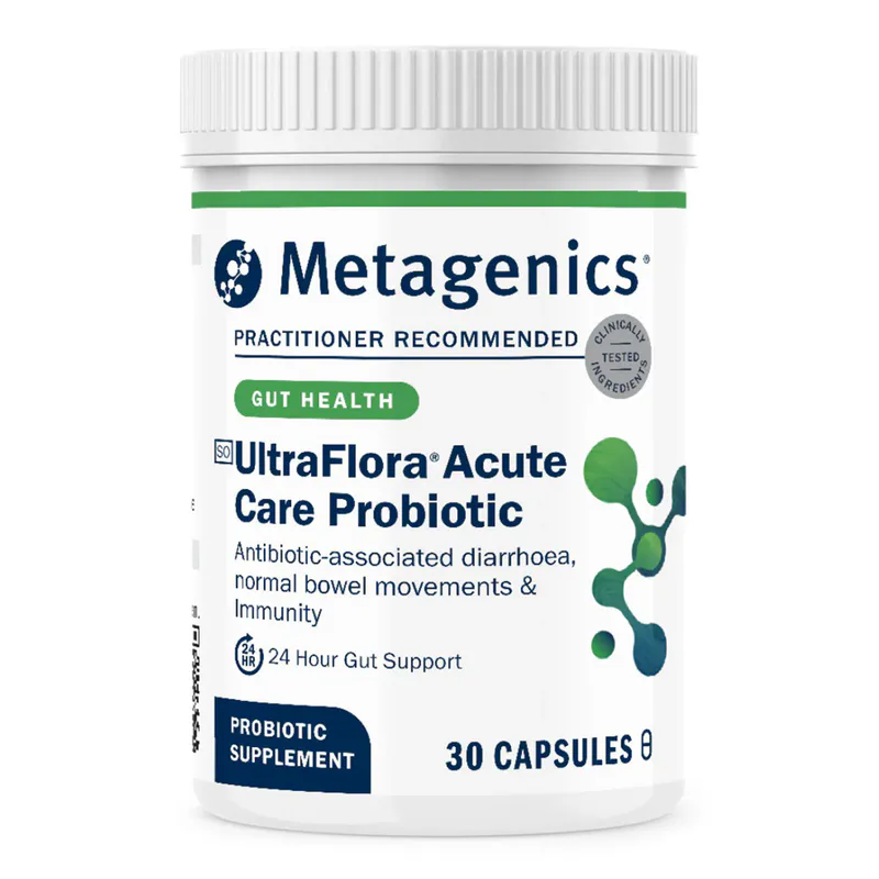 Metagenics UltraFlora Acute Care Probiotic 30 Capsules NAPPI Code 3008540002