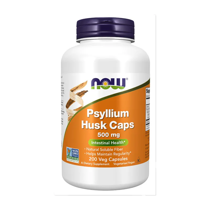 NOW Foods Psyllium Husk 500 mg 200 Veg Capsules
