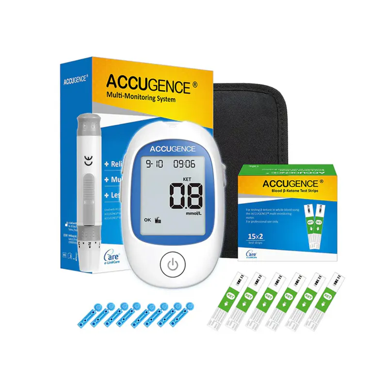 Accugence Blood Ketone 5 in 1 Blood Test Meter Starter Kit 30 Test Strips
