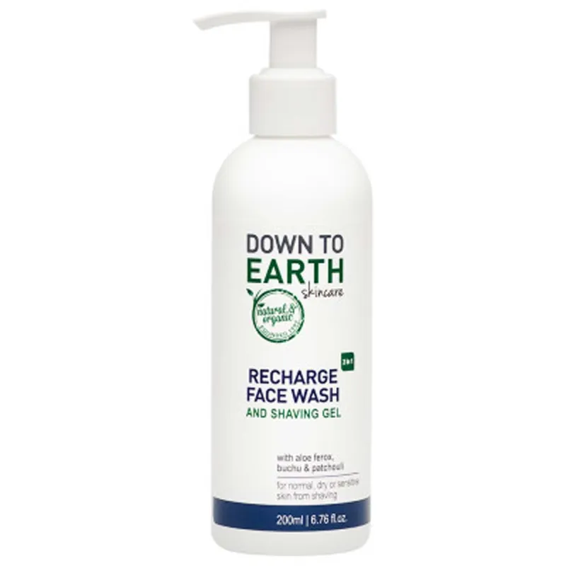 Down To Earth Recharge Face Wash and Shaving Gel 200ml