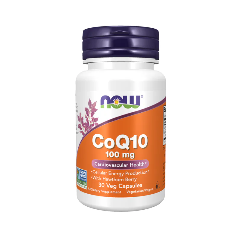 Now Foods CoQ10 100mg with Hawthorn Berry 30 Veg Capsules