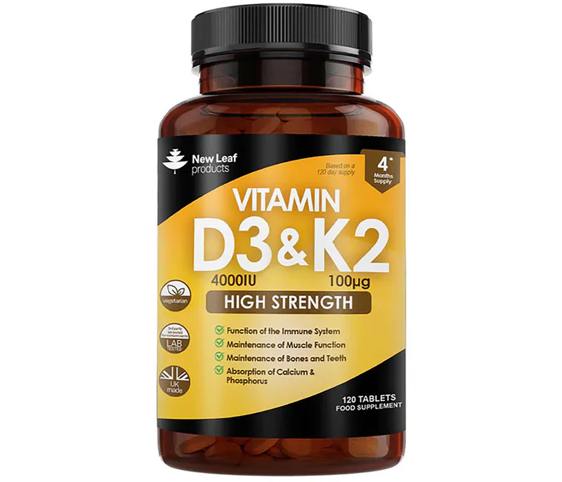 New Leaf Vitamin D3 K2 120 Tablets