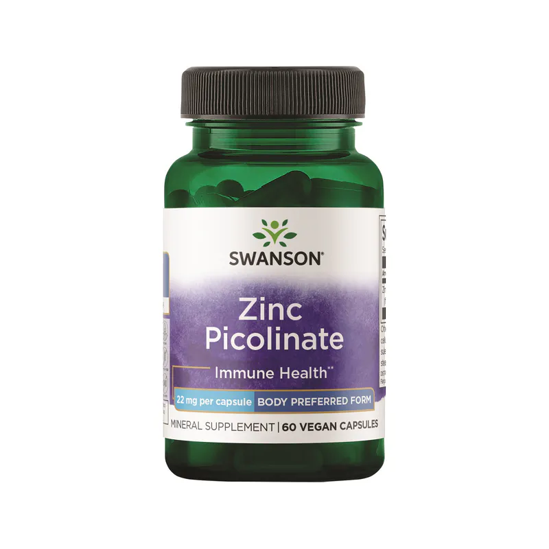 Swanson Zinc Picolinate Body Preferred Form 22mg 60 Capsules