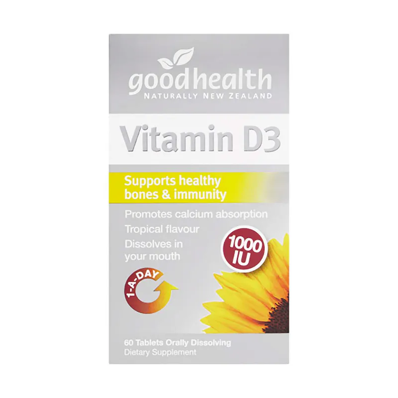 Good Health Vitamin D3 dissolving tablet 1000mg 60 tabs Nappi Code 720519001