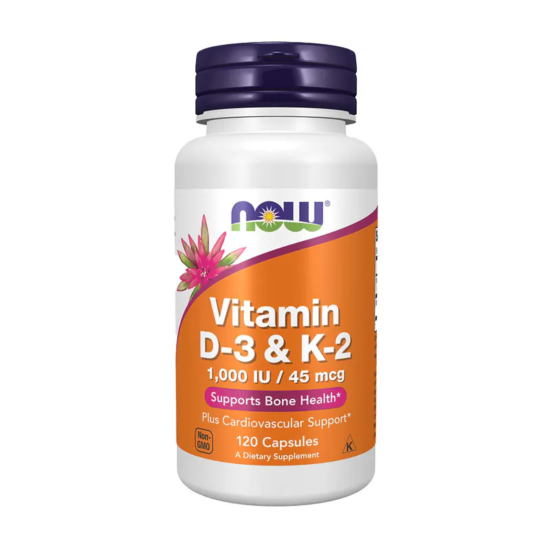 Now Foods Vitamin D-3 K-2 120 Veg Capsules