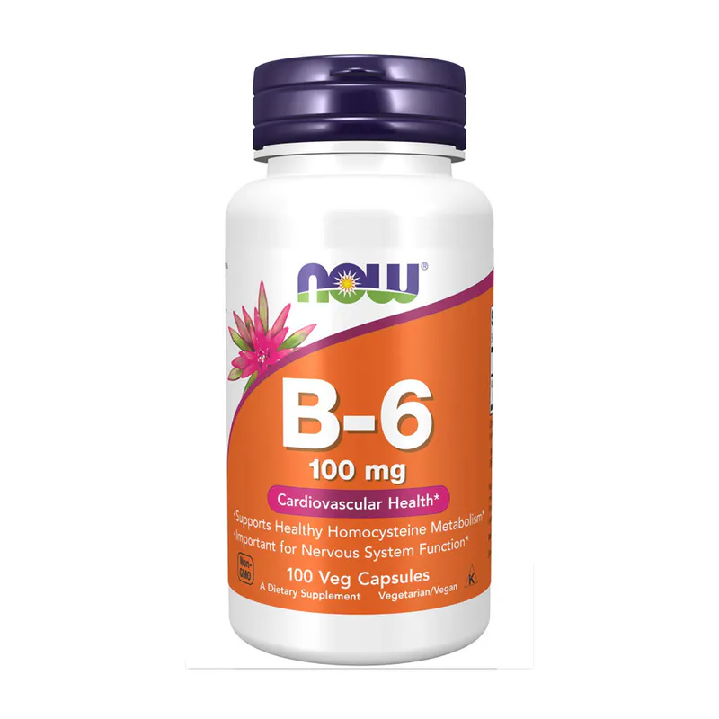 Now Foods Vitamin B-6 100 mg 100 Veg Capsules