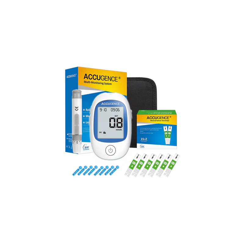 Accugence Blood Ketone 4 in 1 Blood Test Meter Starter Kit 30 Test Strips