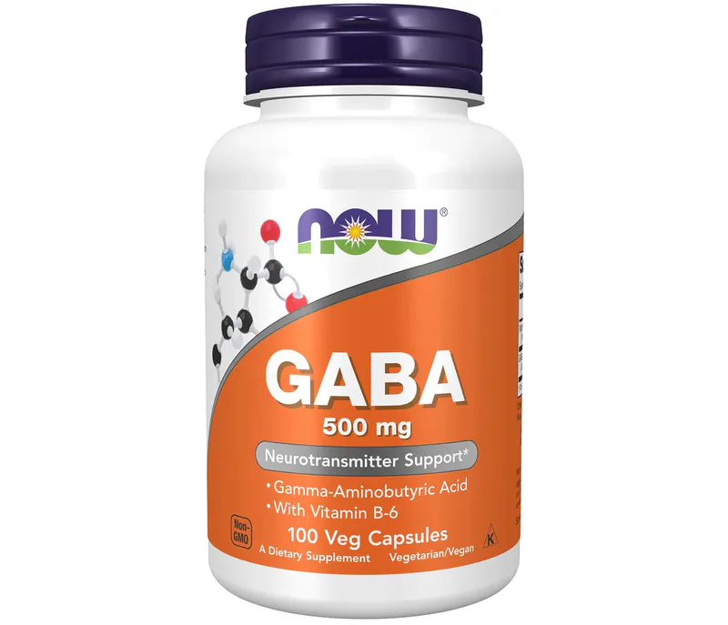 Now Foods GABA 500 mg with B6 100 Veg Capsules