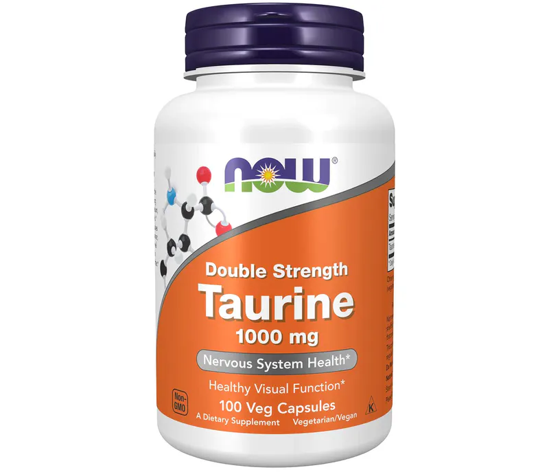 NOW Foods Taurine Double Strength 1000 mg 100 Veg Capsules