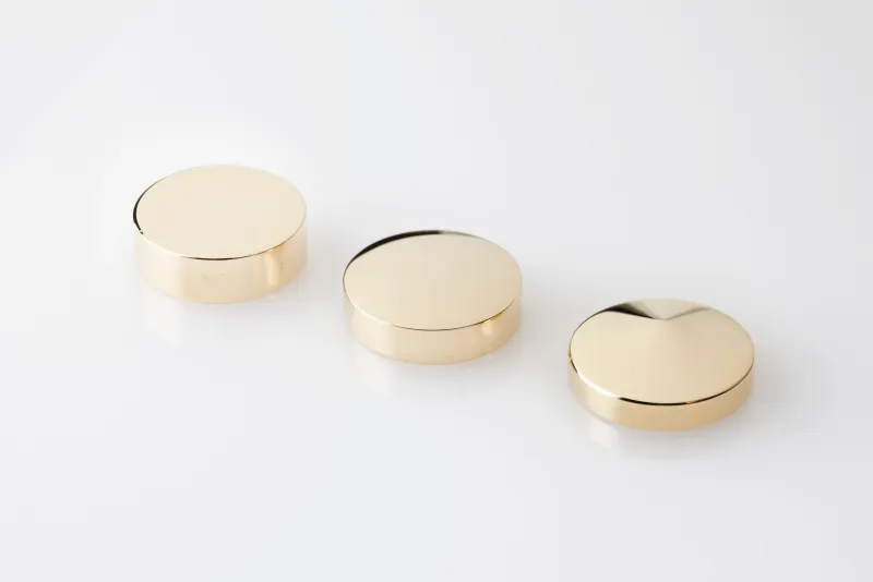 Polished brass internally threaded coverheads
