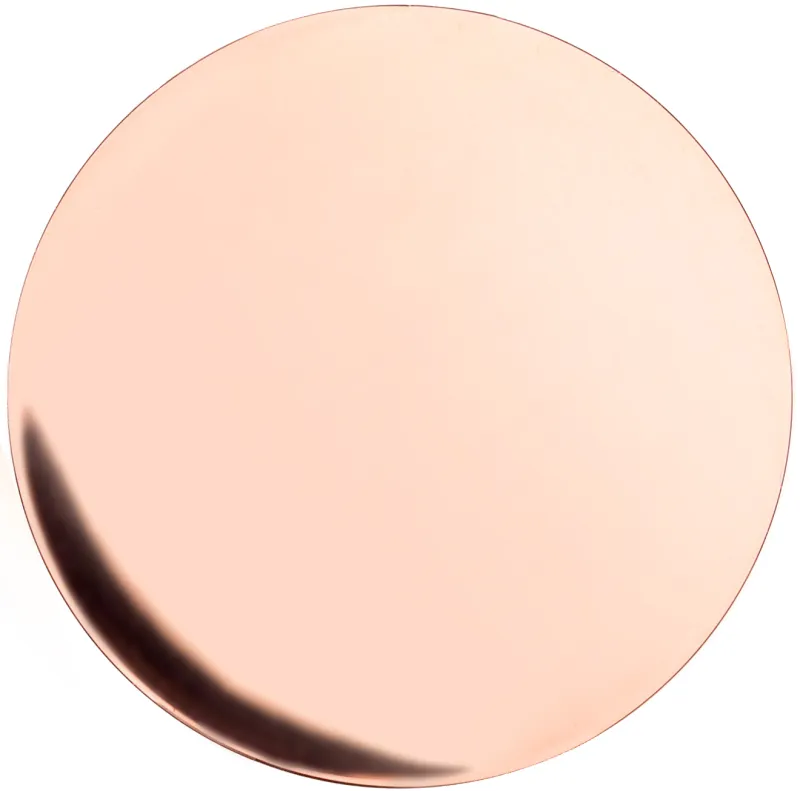 Bright copper finish representation