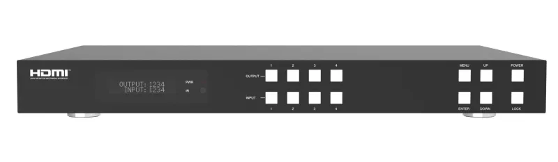 4x4 HDBaseT Matrix Switch with 4 RX