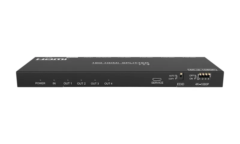 1x4 4K HDMI Splitter with Downscaler and Audio Extraction
