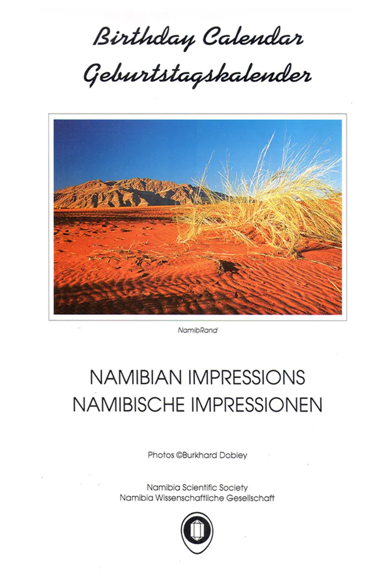 Birthday Calendar Namibian Impressions Front
