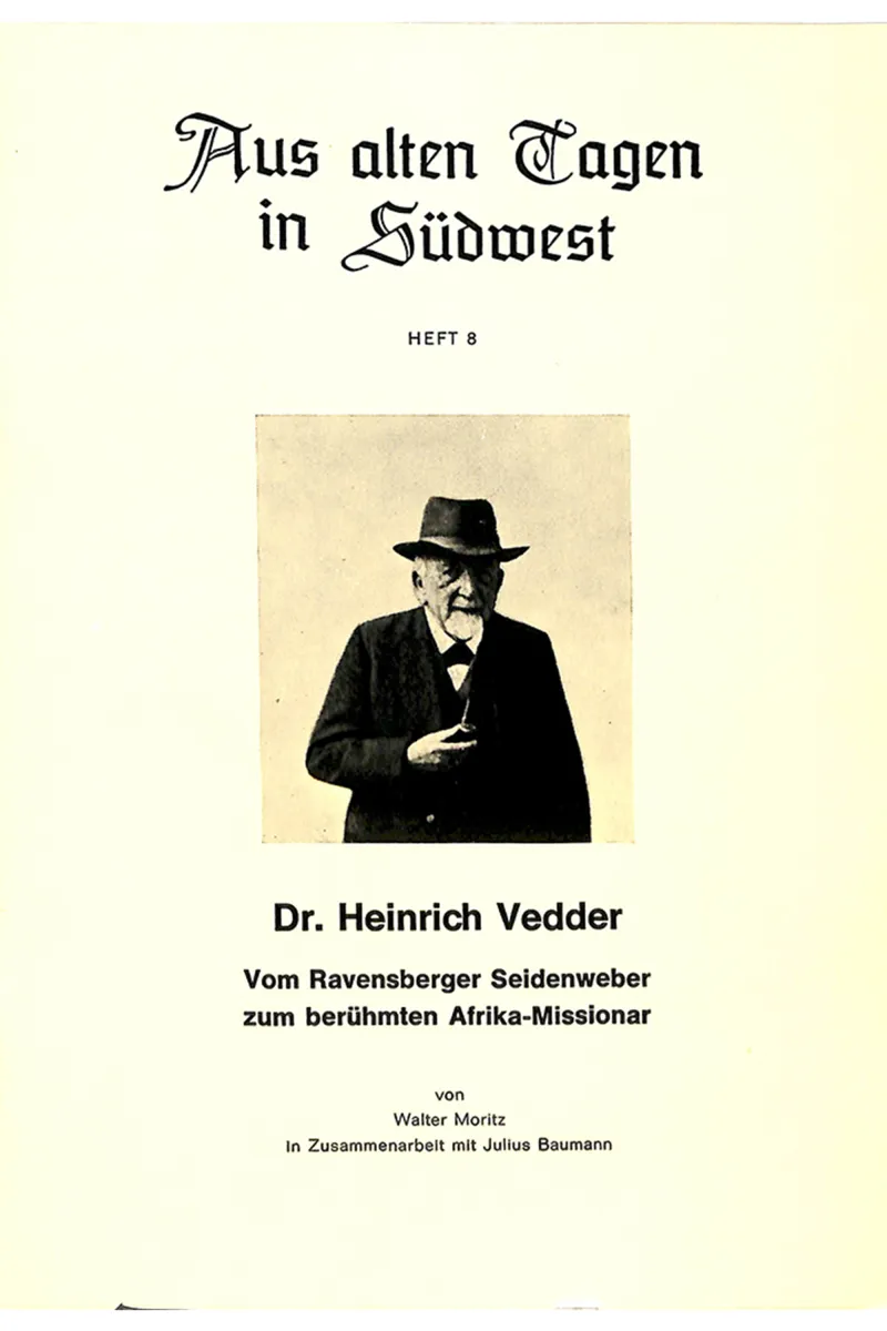 Aus alten Tagen in Südwest Heft 8: Dr. Heinrich Vedder Front