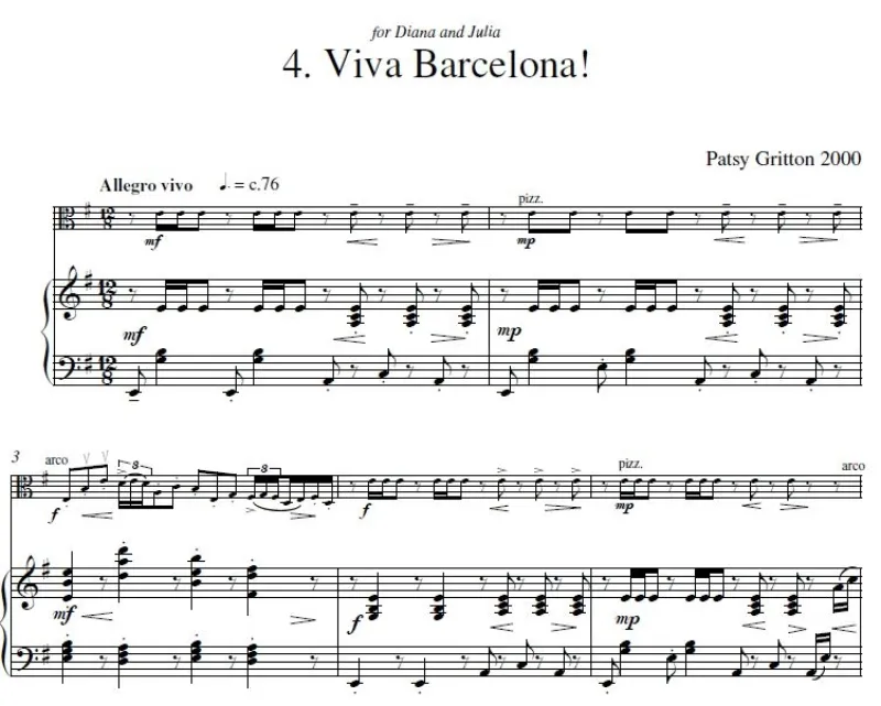 Viva Barcelona - piano example