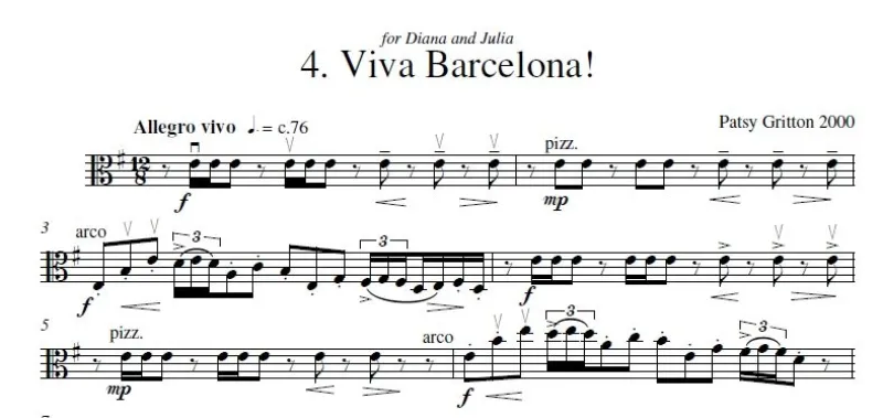 Viva Barcelona - viola example