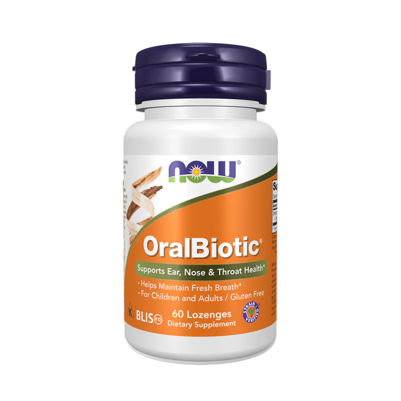 NOW Foods OralBiotic 60 Lozenges | Supports Ear Nose & Throat Health