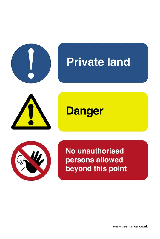 Sign - Private Land Multi Warning