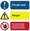 Sign - Private Land Multi Warning