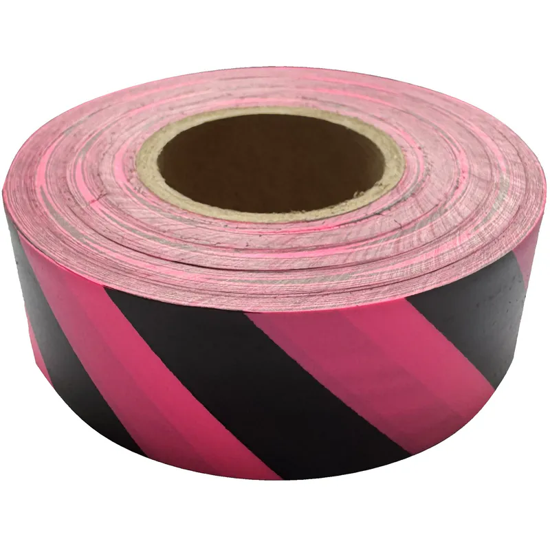 Flagging Tape – PVC 30mm x 46m - Pink / Black