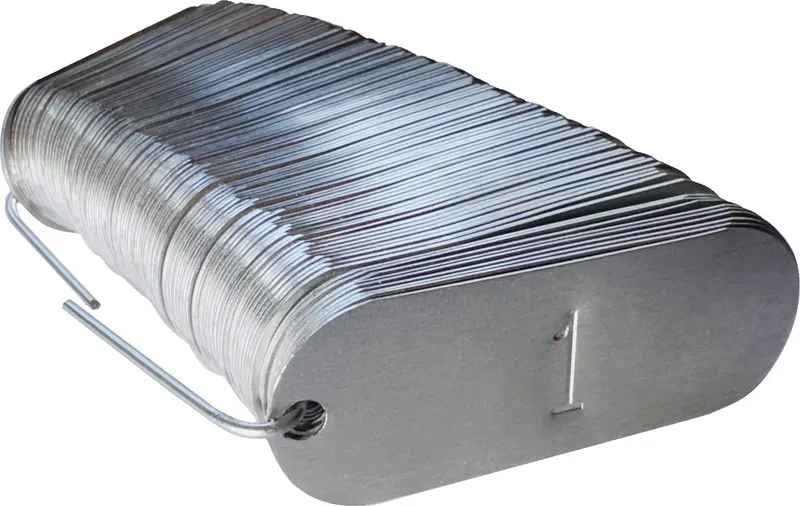 Oval Aluminium Tree Tags on a wire